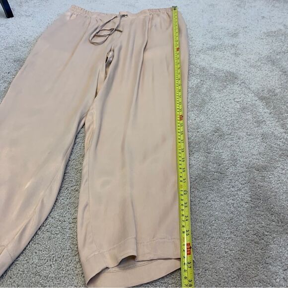 Zara beige pink satin pyjama pants Sz L NWT - Picture 10 of 11